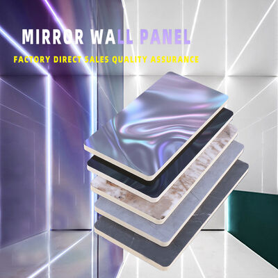 Qualidade  Indoor Wall Decoration PVC Mirror Bamboo Fiber Wall Board 2.44m 2.6m 2.8m Fábrica