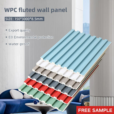 Qualidade  8.5mm WPC Fluted Wall Panel Waterproof Fireproof Custom Sizes Fábrica