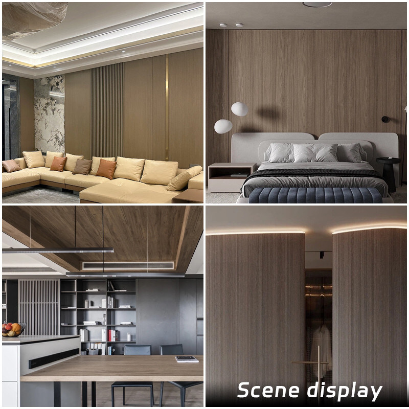 A madeira contínua da grão da madeira da largura da decoração interior 1.22m folheia o painel de parede do PVC