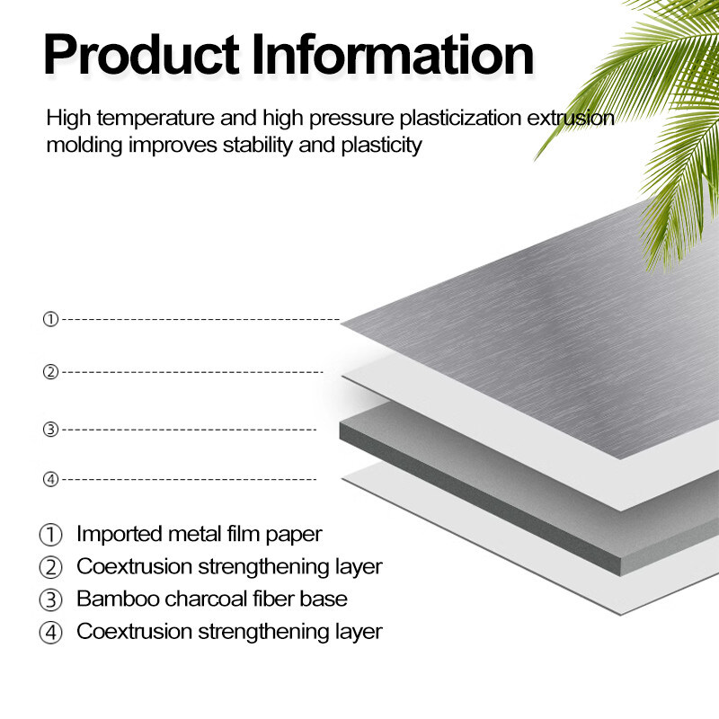 Decoração de interiores Painel de parede de revestimento de madeira de metal Amigável ao meio ambiente Vestido de madeira de carvão de bambu