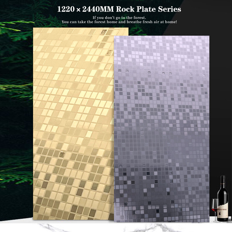 Decoração de parede em mosaico PET Painel de parede de bambu Fibra de carvão de madeira