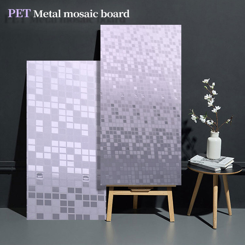 Decoração de parede em mosaico PET Painel de parede de bambu Fibra de carvão de madeira