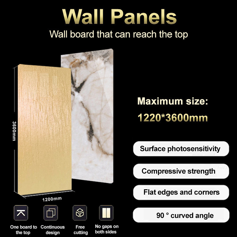 Alta densidade estilo minimalista Fibra de madeira de bambu Veneer PET Painel de parede de mármore