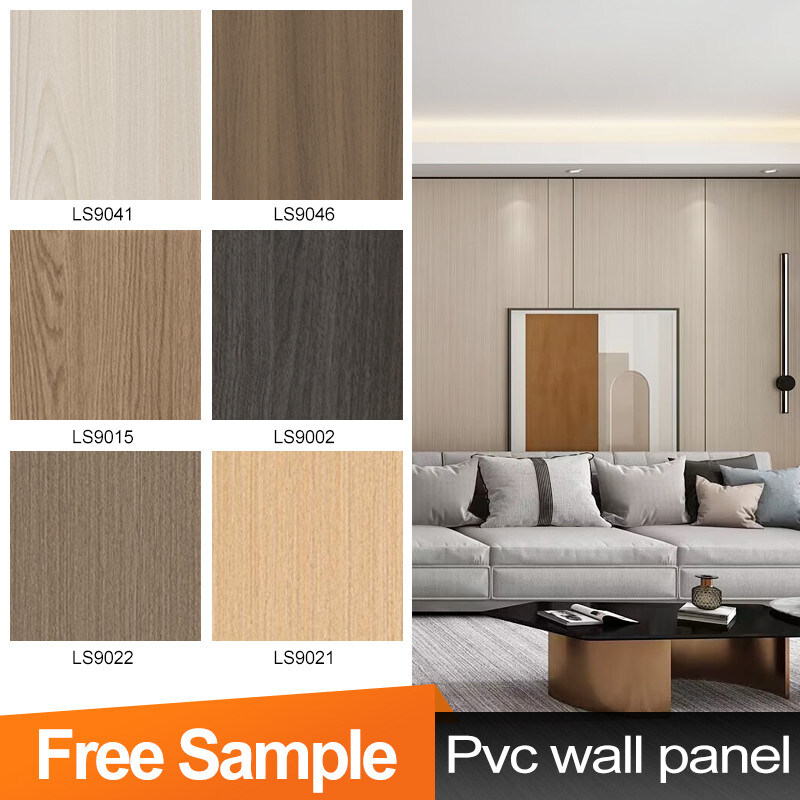 5 mm Painel de parede de PVC de grãos de madeira painel de parede decorativo de carvão de bambu flexível
