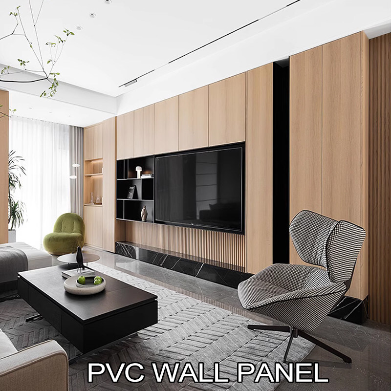 5 mm Painel de parede de PVC de grãos de madeira painel de parede decorativo de carvão de bambu flexível