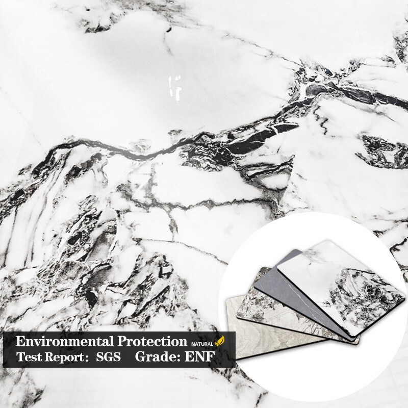 Decoração de interiores Painéis de parede de mármore Coextrusão de bambu Carvão de madeira Veneer