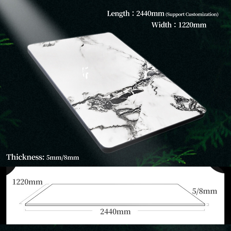 Decoração de interiores Painéis de parede de mármore Coextrusão de bambu Carvão de madeira Veneer