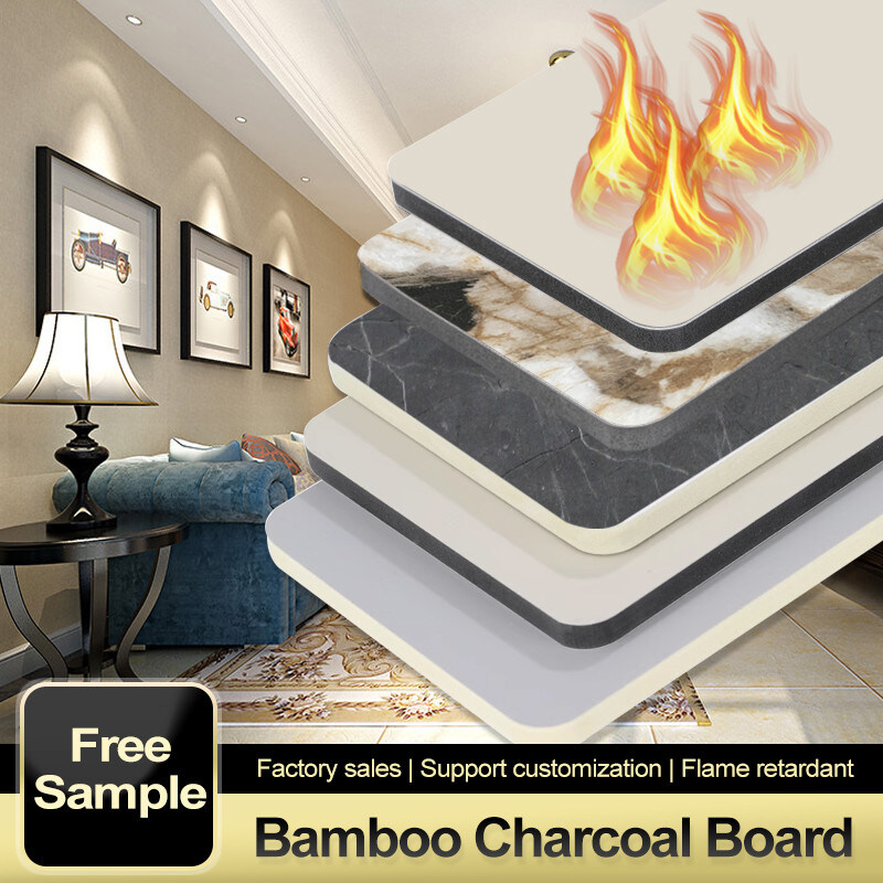 Moderno Painel de folha de mármore de alto brilho Decoração de parede de luxo Quadro de cristal de bambu