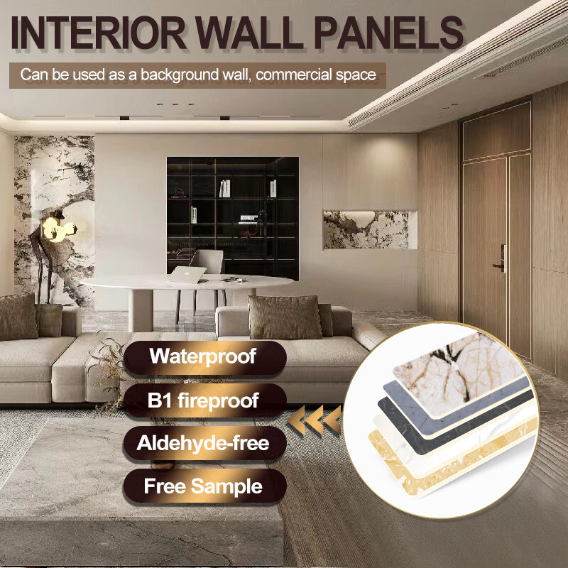 Painéis de revestimento de madeira de carvão de bambu de mármore