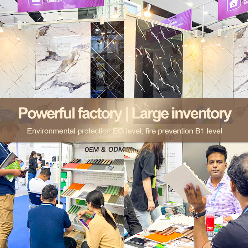 Painéis de revestimento de madeira de carvão de bambu de mármore