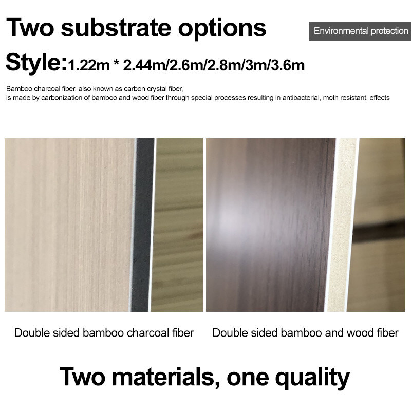 Á prova de umidade Bambú Carvão de parede Folha de madeira para decoração moderna de luxo