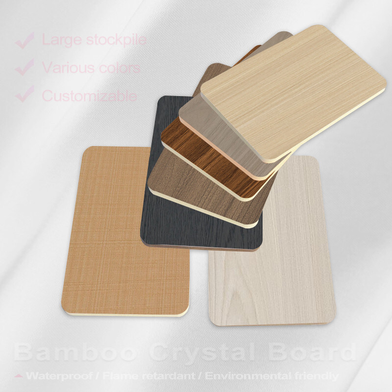 Painel de parede de PVC de 8 mm Decorativo Impeligroso Folheado de madeira de fibra de bambu Painel de parede sem costura