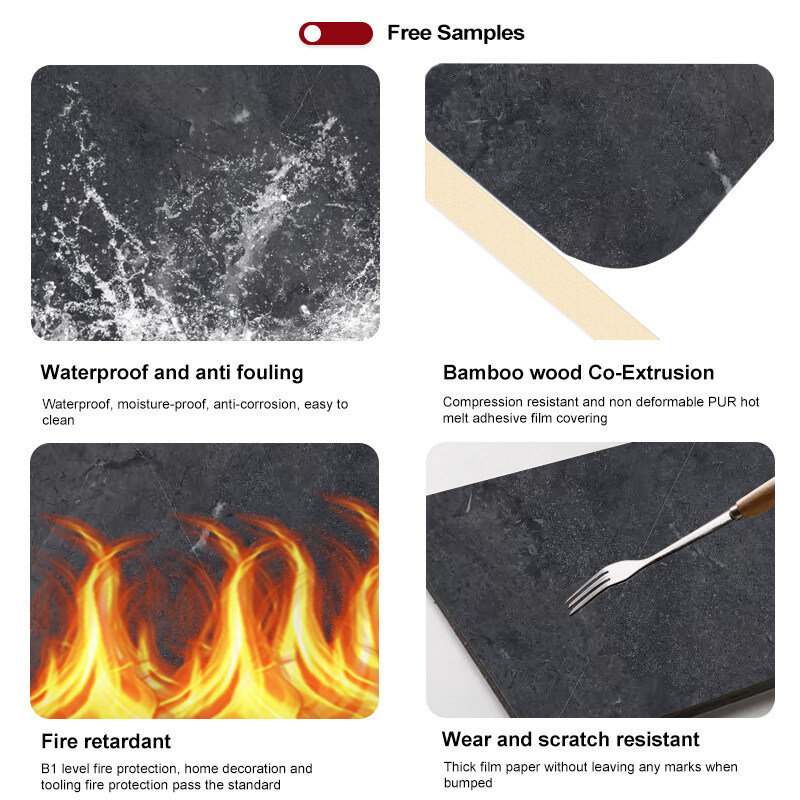 Nível B de classificação de incêndio Tabela de parede de carvão de bambu para decoração moderna de luxo