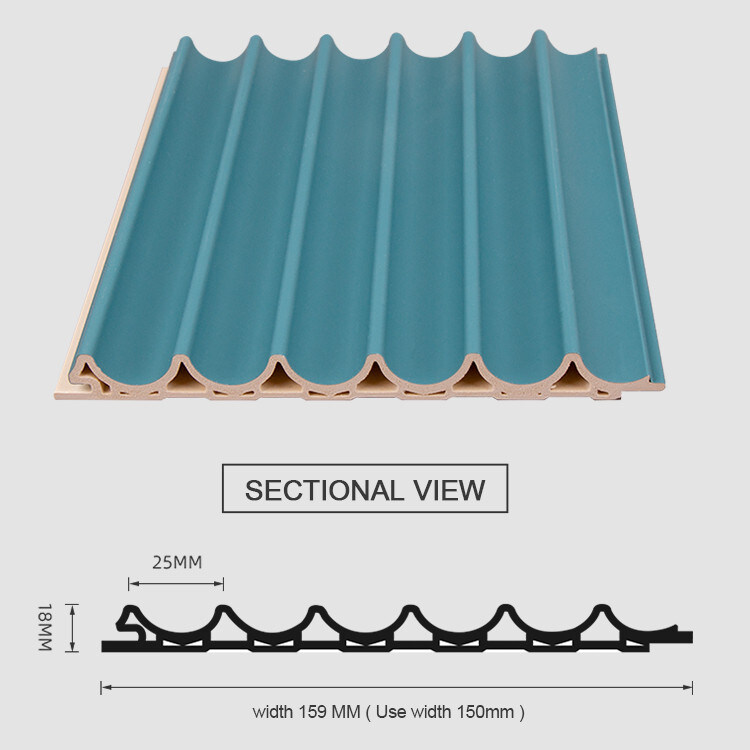 Painel 15mm redondo exterior da grade do teto de madeira decorativo de 3D WPC