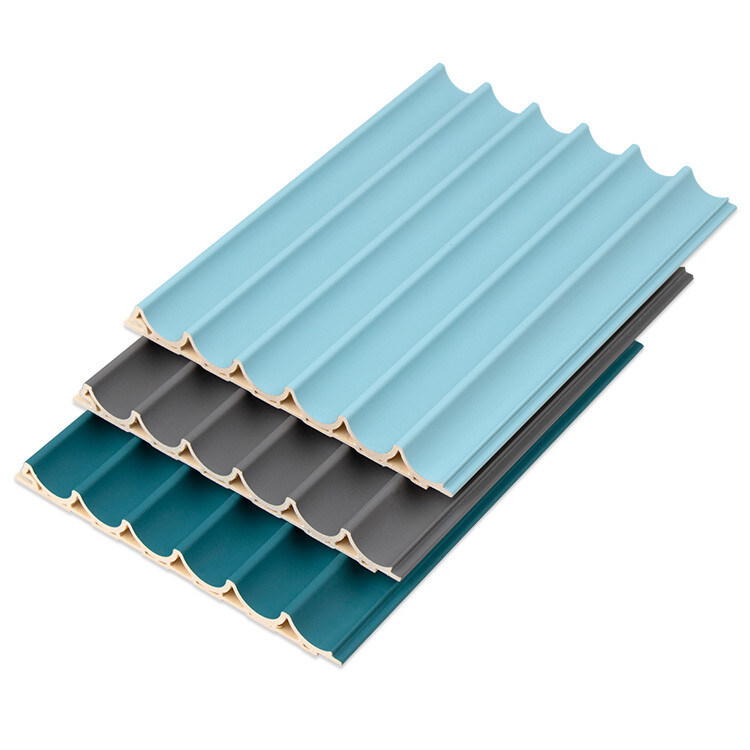 Painel 15mm redondo exterior da grade do teto de madeira decorativo de 3D WPC