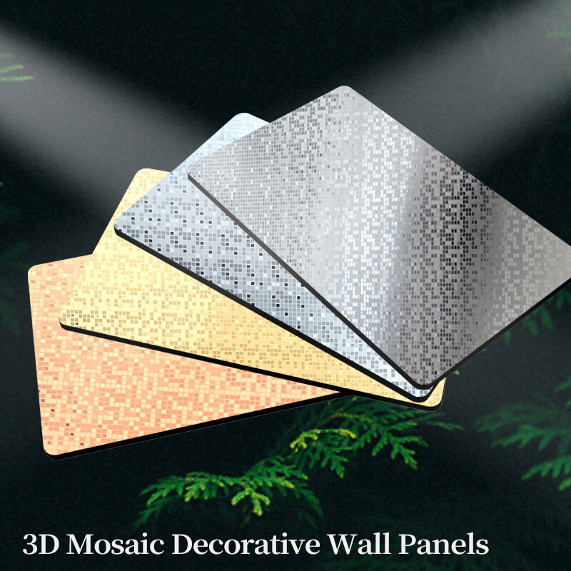 Produto Novo de Alta Qualidade Mosaico de Metal Dourado Carvão de Bambú Co-extrudido Painel de Veneer de Madeira