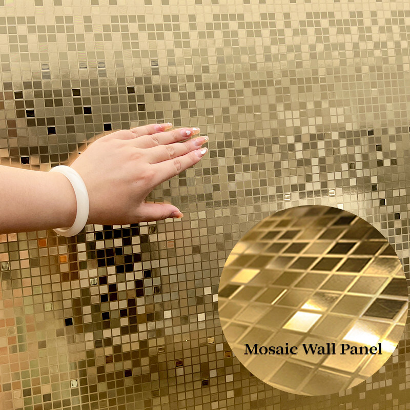 Produto Novo de Alta Qualidade Mosaico de Metal Dourado Carvão de Bambú Co-extrudido Painel de Veneer de Madeira