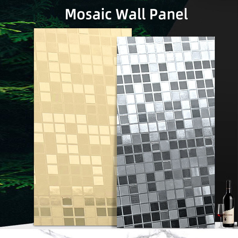 Produto Novo de Alta Qualidade Mosaico de Metal Dourado Carvão de Bambú Co-extrudido Painel de Veneer de Madeira