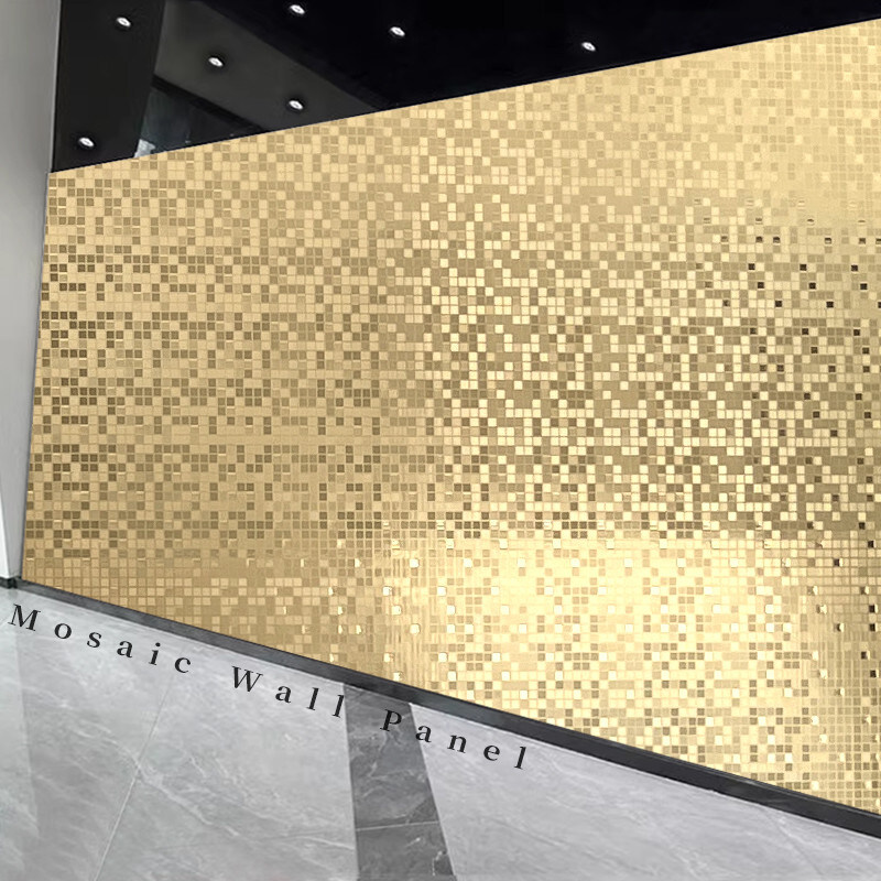 Produto Novo de Alta Qualidade Mosaico de Metal Dourado Carvão de Bambú Co-extrudido Painel de Veneer de Madeira