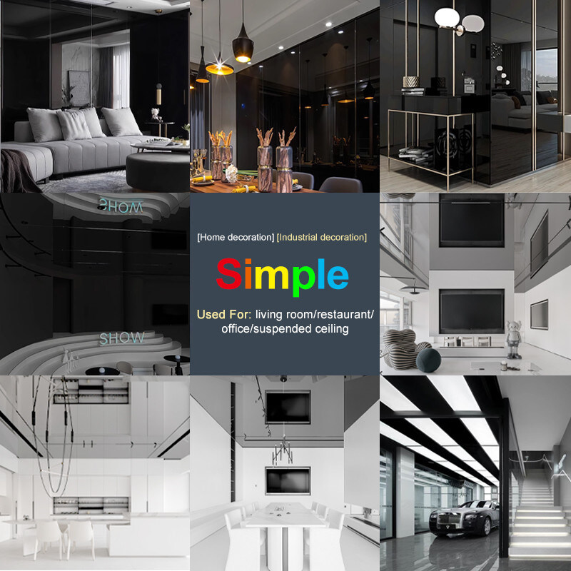 Ambiente Amigável Interior Bambú Carvão Espelho Painéis de parede PVC Espelho Finê de madeira