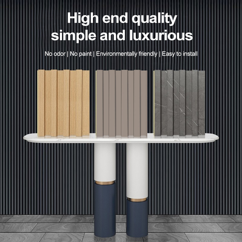 Painéis de parede WPC decorativos de interiores 3D Painel de churrasqueira de madeira maciça