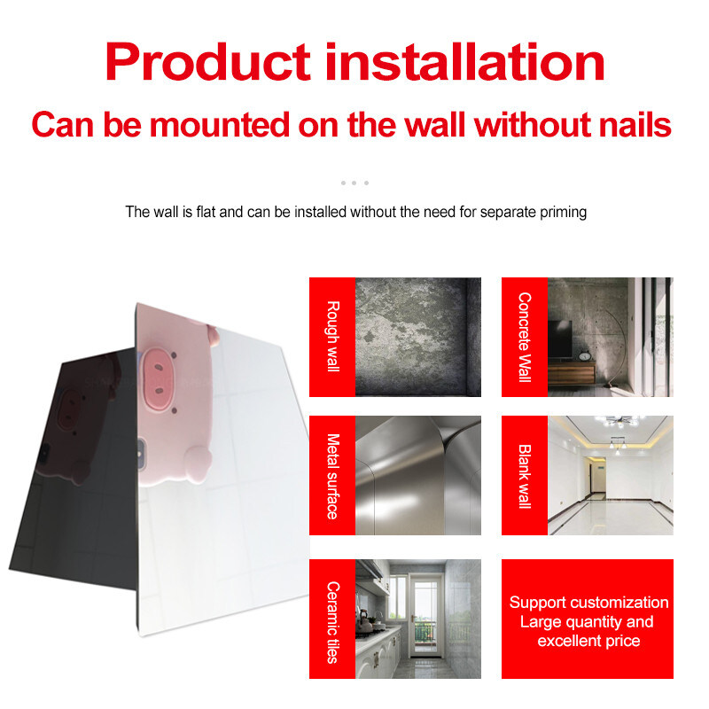 Decoração de interiores 5 mm Espelho Painéis de parede de madeira Painel de parede de PVC