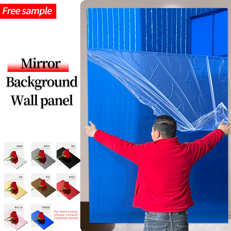 Painéis de parede de madeira de bambu decorativos interiores do espelho da folha de folheado 1220*2440mm