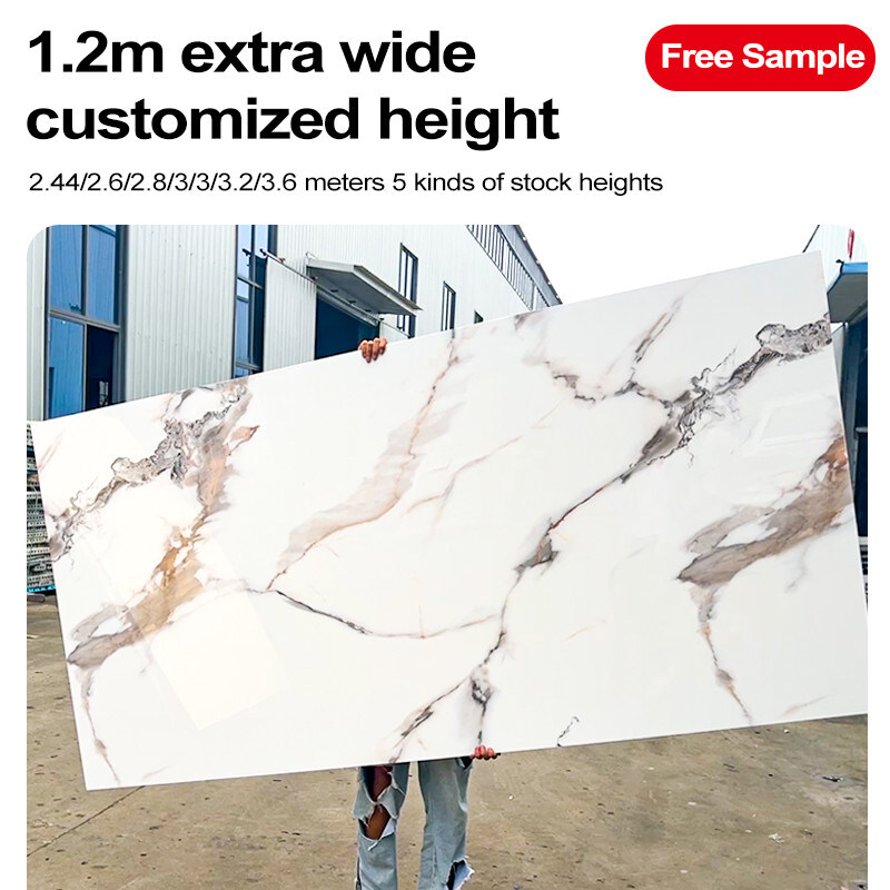 Painel de parede decorativo de PET Marmore Textura de parede de bambu Carvão de madeira Veneer de PVC