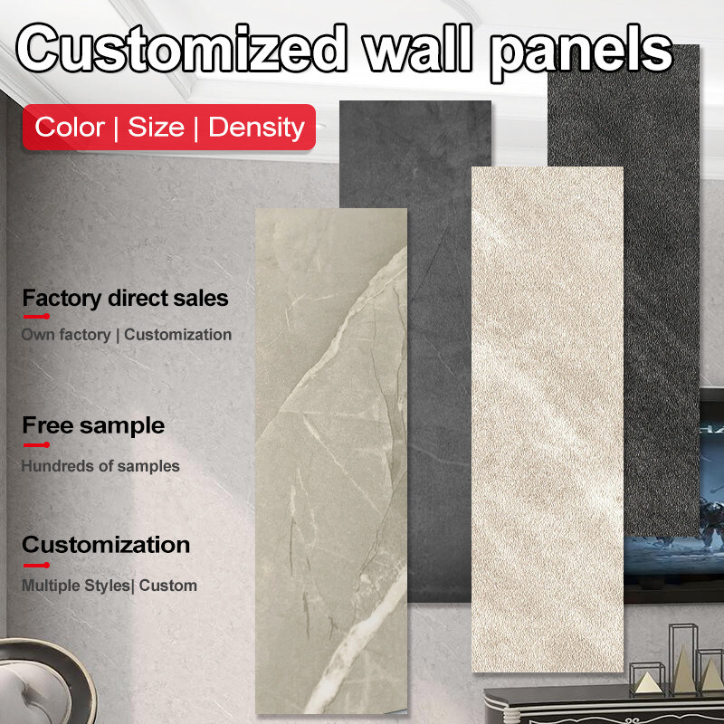 5mm / 8mm Decoração de interiores PVC Folha de mármore de bambu Carvão de parede