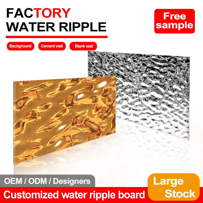 Luxury Waterproof 3d Water Ripple Wall Board PVC Painéis de Parede Interior Para Hotel