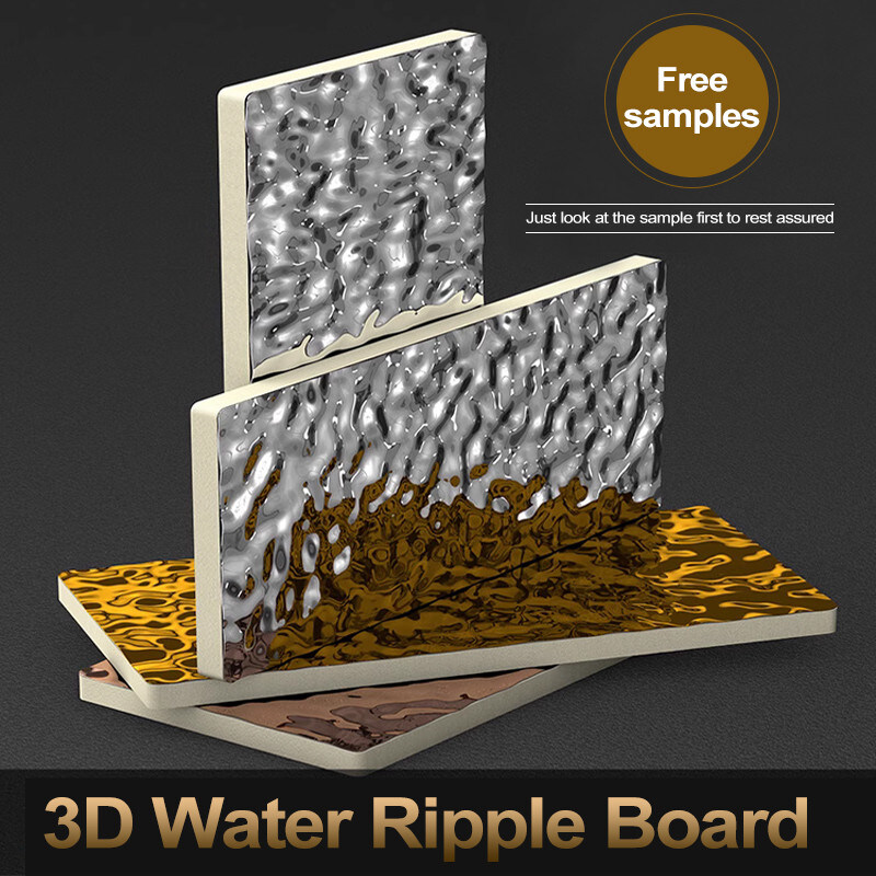 Luxury Waterproof 3d Water Ripple Wall Board PVC Painéis de Parede Interior Para Hotel
