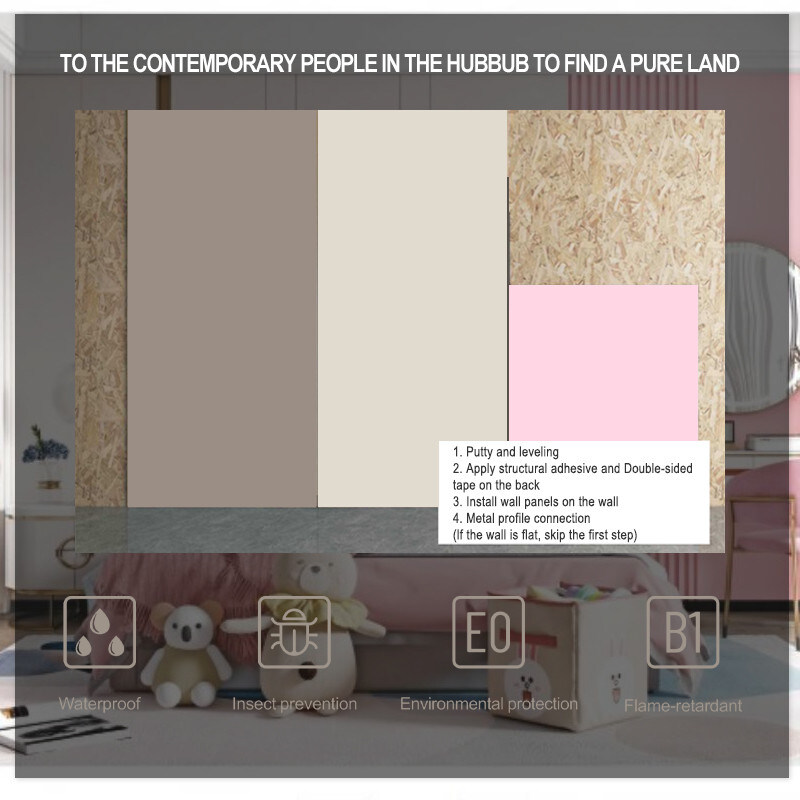 Painéis de parede decorativos de interiores Madeira Carvão de madeira Bambú Painel de parede com sensação de pele