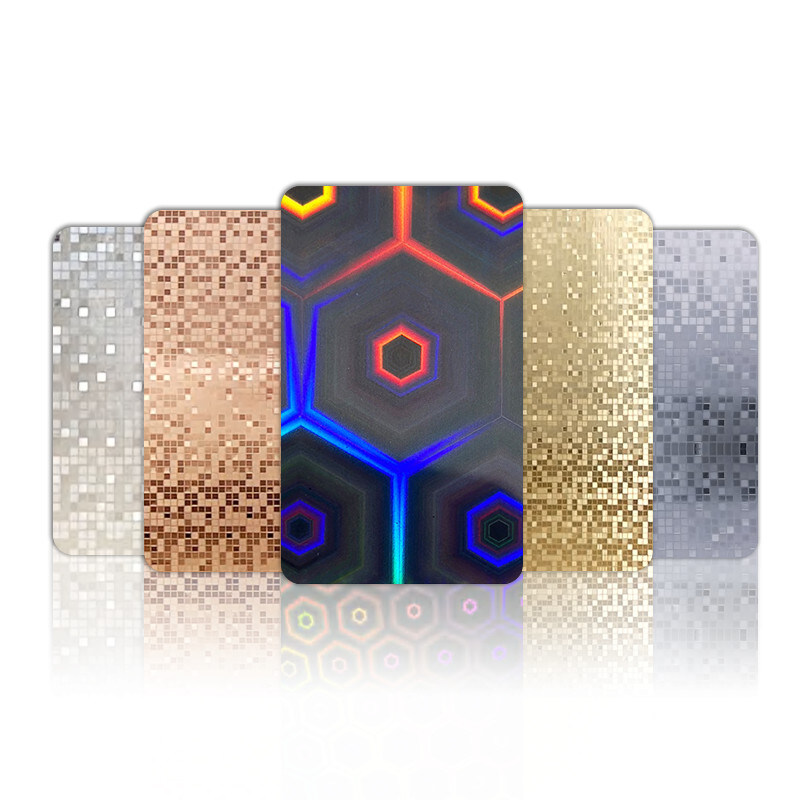 Pvc Board Laser& Mosaic Series Bambú Carvão de madeira Veneer Interior Decor painel de parede