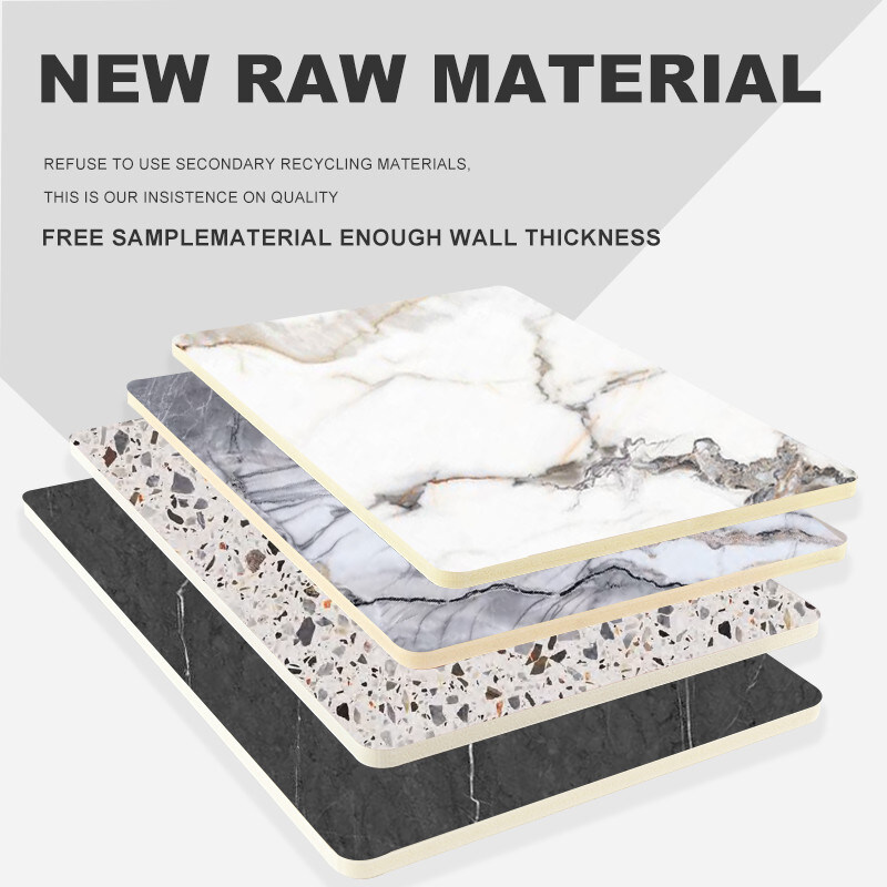 Folha de mármore PET à prova de umidade Bambú Carvão de madeira Veneer PVC Parede decorativa