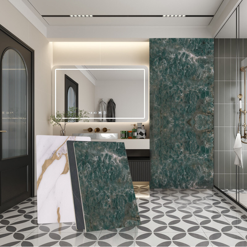 Folha de mármore personalizada Bamboo Carvão de madeira Veneer Para decoração de interiores Waterproof PVC Board