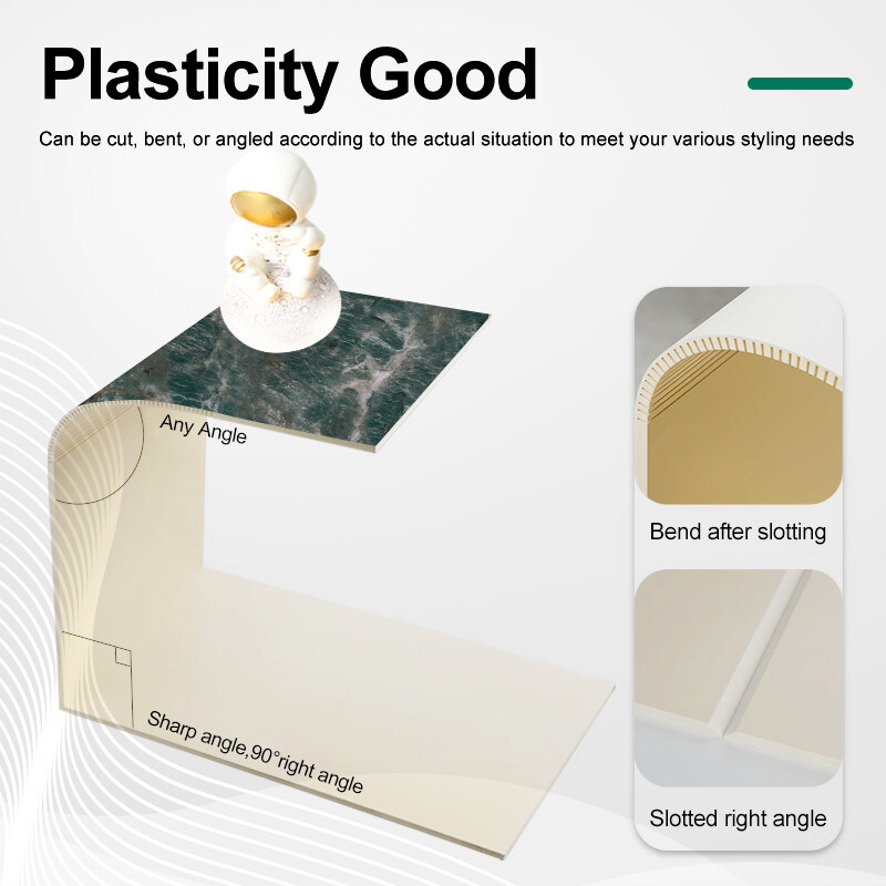 Folha de mármore personalizada Bamboo Carvão de madeira Veneer Para decoração de interiores Waterproof PVC Board