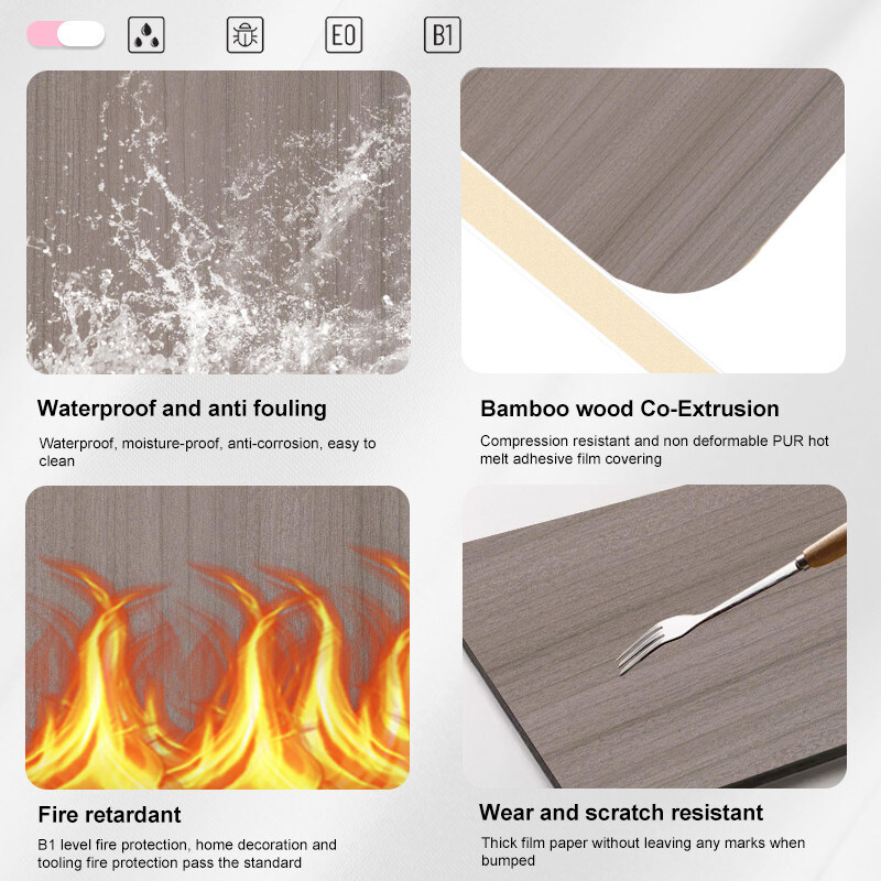 PUR cola de bambu painel de parede de carvão PVC de alta qualidade painéis de parede de parede decoração interior