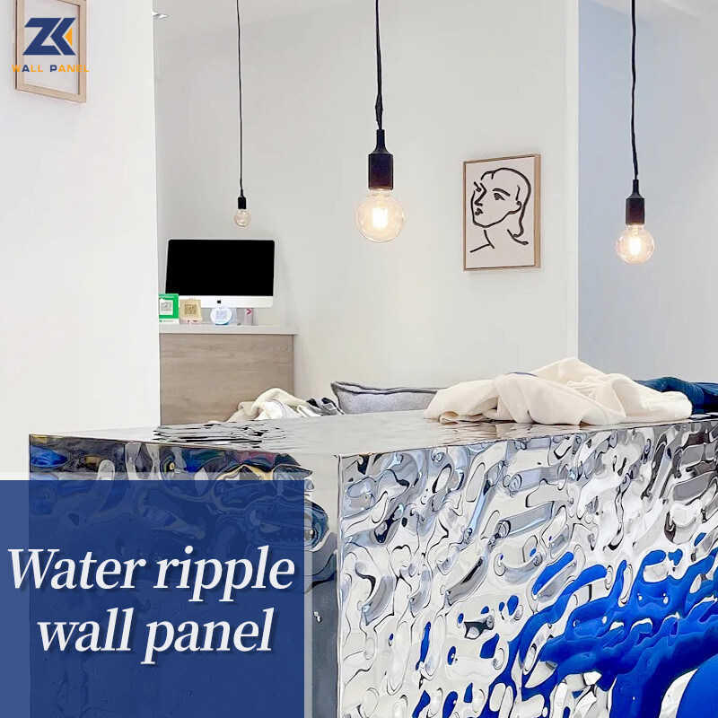 Painéis de parede de bambu plásticos de madeira à prova de fogo decorativos do carvão vegetal da ondinha 3D da água