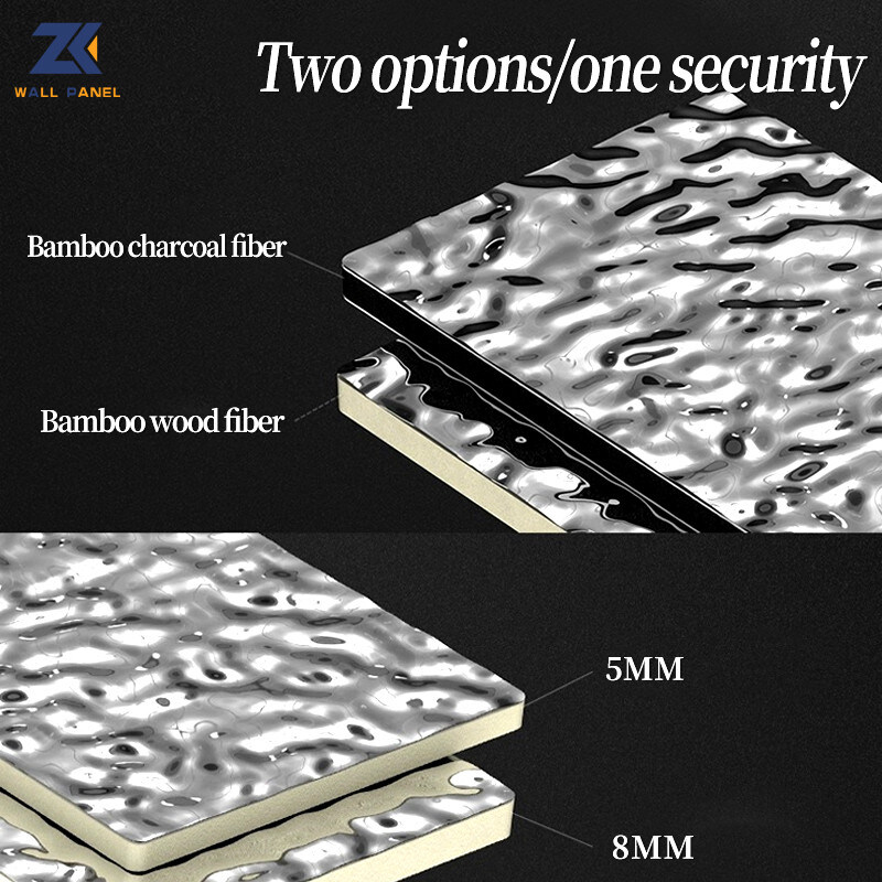 A madeira da ondinha da água do ANIMAL DE ESTIMAÇÃO 3D folheia o painel de parede de madeira do carvão vegetal do bambu do alto densidade de 8mm