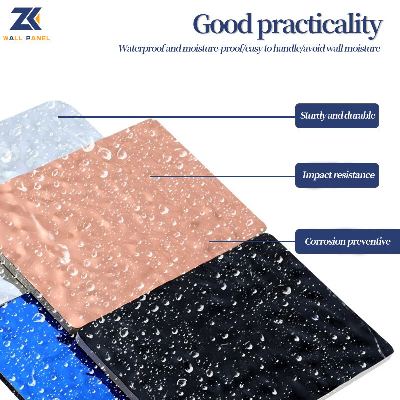 A madeira da ondinha da água do ANIMAL DE ESTIMAÇÃO 3D folheia o painel de parede de madeira do carvão vegetal do bambu do alto densidade de 8mm