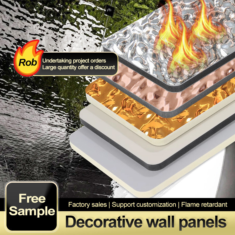 Painéis de parede decorativos à prova d'água Padrão de onda de água Bambus Carvão de madeira Painéis de folheado