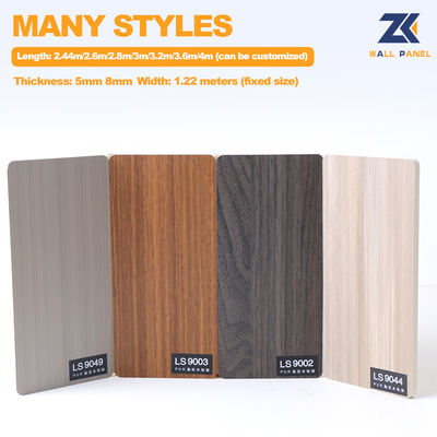 2.44m Bamboo Carvão de Parede Moderno Luz Luxo PVC Carbono Cristal