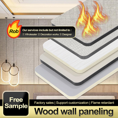PVC Bamboo Carvão de madeira Veneer Interior Decorativo Painéis de parede de madeira