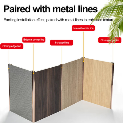 5 mm 8 mm Painel de parede de madeira Grão de madeira Veneer de bambu Carvão de PVC