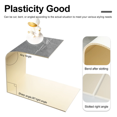 Decoração mboo Carvão de madeira Veneer Moderno Luxo PVC Folha de Mármore