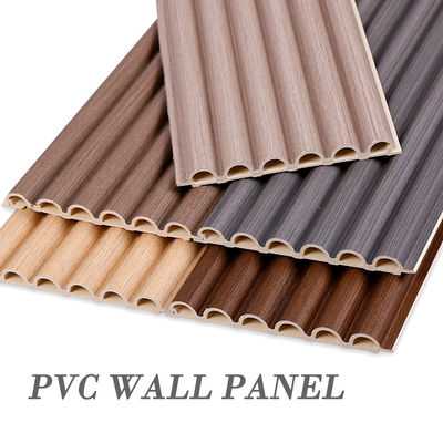 placa plástica de madeira do arco do PVC do painel de parede da decoração interior de 15mm