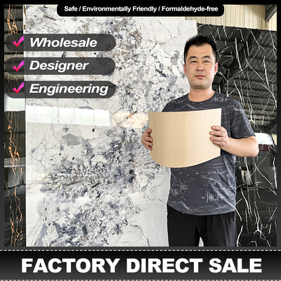 5MM de bambu carvão de madeira veneer alta brilhante folha de mármore de impressão 3D personalizada