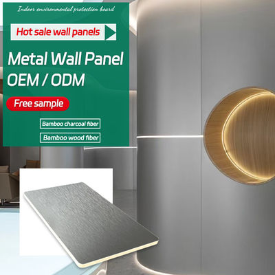 Painel de parede de madeira de bambu flexível por atacado do PVC do metal da fibra da fábrica para o uso em KTV
