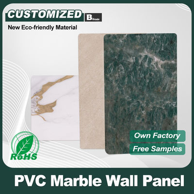 Folha de mármore personalizada Bamboo Carvão de madeira Veneer Para decoração de interiores Waterproof PVC Board