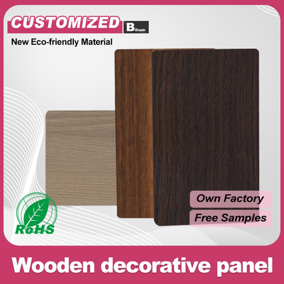 Bamboo Carvão Madeira Veneer Madeira Grão Madeira Carvão Painel de parede de PVC à prova d'água